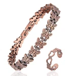 Fashtour Copper Bracelet And Ring Set For Women, 99.99% Pure One Size,. Fixed Price $34.99.