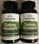 200 Caps Swanson Turkey Rhubarb 500 Mg 2X 100 Digestive Support. Fixed Price $15.75.