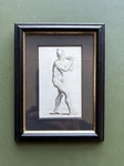 Antique Engraving Nude Male Figure Wearing Small Hat With Cap 18TH Century. Fixed Price $196.55.