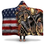 'merica Skull Biker - Hooded Blanket For Children And Adult Christmas Gift. Fixed Price $74.99.