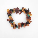 Baltic Amber Turquoise Bracelet Chip Beads Boho Hand Knotted Toggle Clasp 8.5". Fixed Price $39.20.