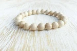 White Riverstone Bead Elastic Stretch Power Bracelet 6" Metaphysical Healing. Fixed Price $11.99.
