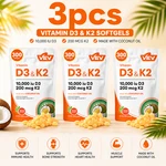Vev Vitamin D3 K2 Softgels Pack 10000 Iu 200MCG Coconut Oil. Fixed Price $24.00.