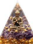 Crystal Orgonite Pyramid Buddha Statue Positive Energy Home Meditation Decor. Fixed Price $15.38.