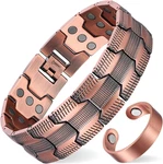 Magenergy Copper Bracelet For Men, 3X Strength Tread-carved+ring. Fixed Price $36.98.