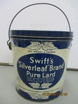 Vtg Swift's Silverleaf Pure Lard Tin, Pail W/bale, 4# Can, Good Condition. Fixed Price $19.99.