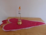 Folk Valentine 15" Fabric Hanging Heart Ornie Handcrafted Candle Mat. Fixed Price $5.99.