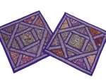 2 Purple Sari India Decorative Sofa Throw Bead Pillows. Fixed Price $39.19.