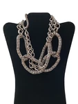 Vintage Avant Garde Multi-chain Oval Ring Necklace Matte Metallic Grey Runway. Fixed Price $25.19.