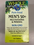 Natural Factors Earth & Pure Food Men's 50+ Multivitamin 120 Tabs Ex 2026-27. Fixed Price $32.95.