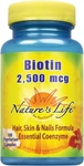 Natures Life Biotin 2500MCG Capsules, Hair Skin Nails, 100CT. Fixed Price $21.50.