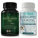 Hemp Seed Oil Skin Nails Supplement And Green Lipped Sea Mussel Joint Support. Fixed Price $46.02.
