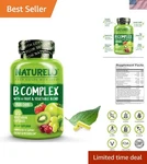 Naturelo B Complex - 120 Capsules Pure & Organic Nutrients For Adults. Fixed Price $46.99.