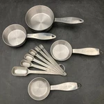 Ten Piece Master Class Stainless Steel Kitchen Measuring Cups And Spoons Set. Fixed Price $24.99.