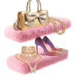 2 Pack Pink Floating Shelves For Wall, Wood Shelf With Fluffy Soft Shag .... Fixed Price $45.25.
