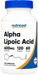 Nutricost Alpha Lipoic Acid 600MG Per 120 Caps, Servings. Fixed Price $18.98.