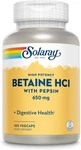 Solaray Betaine Hcl With Pepsin, 650 Mg - 100 Veg Caps. Fixed Price $18.99.