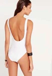 Blanca Two-button Scoop Back One Piece Swimsuit In White L49026 Size 16. Fixed Price $59.40.
