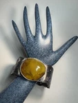 Natural Baltic Amber Bracelet Large Honey Black-plated Sterling Silver. Fixed Price $188.62.