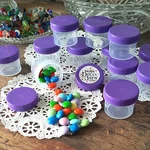 20 Jars Containers Purple Caps Lids Screw Tblsp 1OZ #4304 Reusable New. Fixed Price $21.95.