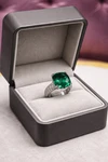 4.90 Ct Cushion Natural Emerald & Diamond Wedding Gift Ring 14K White Gold Sz 8. Fixed Price $323.70.