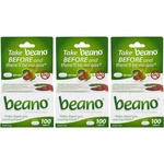 3 Pack Beano Food Enzyme Dietary Supplement Tablets 100 Each. Fixed Price $46.64.