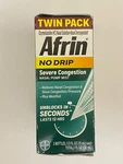 Twin Pack Afrin No Drip Severe Congestion Pump Mist 0.5 Oz Each Exp 08/2026+. Fixed Price $13.25.