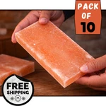 Himalayan Pink Salt Tiles 8"X4"X1" Pack Of 10 Natural, Hand-carved. Fixed Price $95.99.
