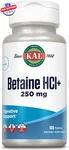 Kal Betaine Hcl With Pepsin Tablets For Digestive Health, 100 Count 250MG. Fixed Price $20.99.