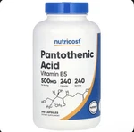 Nutricost Pantothenic Acid Vitamin B5 500MG 240 Capsules. Fixed Price $20.70.