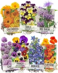 Seed Needs Edible Flower Collection- 7 Individual Packets. Fixed Price $14.99.