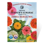 The Old Farmer's Almanac Zinnia Seeds Green,orange,pink,purple,rose Red. Fixed Price $12.76.