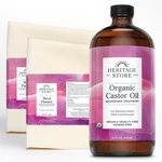 Heritage Store Organic Castor Oil Wrap Kit - Soothing Packs, Hea. Fixed Price $46.56.