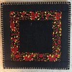 Jute Placemat Fabric Rose Rush Black Square Handcrafted Table X9. Fixed Price $13.95.