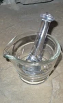 Mortar & Pestle Set W/ Pour Spout Clear Glass. Fixed Price $14.99.