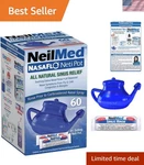 Nasal Wash Neti Pot With 60 Packets For Sinus Relief Cleansing. Fixed Price $32.53.