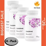 4-PACK Thorne Resveracel Nicotinamide Riboside With Quercetin Phytosome 60 Cap... Fixed Price $84.97.