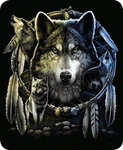 60X80" Mandala Wolf Dream Catcher Wolves Mink Faux Fur Twin Size Throw Blanket. Fixed Price $49.99.
