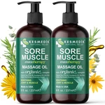 Sore Muscle Massage Oil 8 Oz 2-PACK Arnica Eucalyptus Tea Tree Deep Relief. Fixed Price $16.95.