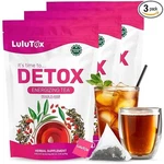 Lulutox Detox Tea Peach Herbal Blend Dandelion Ginseng Ginger 3 Packs 84 Bags. Fixed Price $43.99.