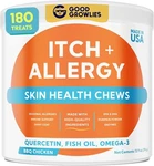 Dog Allergy Relief Chews Anti-itch Skin Supplement With Omega 3, 180 Count. Fixed Price $143.99.