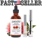 Pura D'or Organic Castor Oil 100% Pure, Cold Pressed, Eyelash Serum 4OZ (118ML). Fixed Price $14.30.