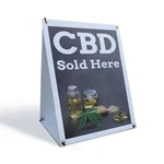 Cbd Sold Here A-frame Sidewalk Sign Herbal Remedies Stress Relief Natural Use. Fixed Price $40.99.