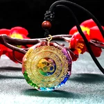7 Chakra Necklace With Magnetic Energy Talisman - Natural Crystal Resin Pendant. Fixed Price $12.50.