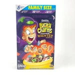 General Mills Chocolate Lucky Charms Haunted Marshmallows Family Size 18.8OZ Box. Fixed Price $12.63.