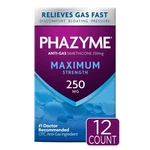 Phazyme Maximum Strength Gas & Bloating Relief, Simethicone 250 Mg, 12 Fast Gels. Fixed Price $25.85.