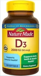 Nature Made D3 2000 Iu 50MCG, Vitamin Supplement For Bone, Teeth, 250 Softgels. Fixed Price $24.99.