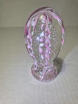 Large Vintage Murano Glass Fratelli Toso Paperweight Pink Spiral Ribbon. Fixed Price $35.00.