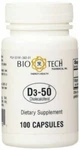 Bio-tech Vitamin D3 50000 Iu Cholecalciferol Capsules 100 Count. Fixed Price $33.99.