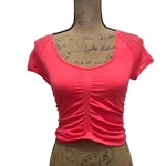 Free People Movement For All Cropped Tee Neon Pink Ruched Athletic Size M/l. Fixed Price $16.29.